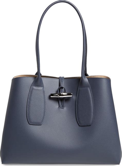 longchamp roseau leather shoulder tote.